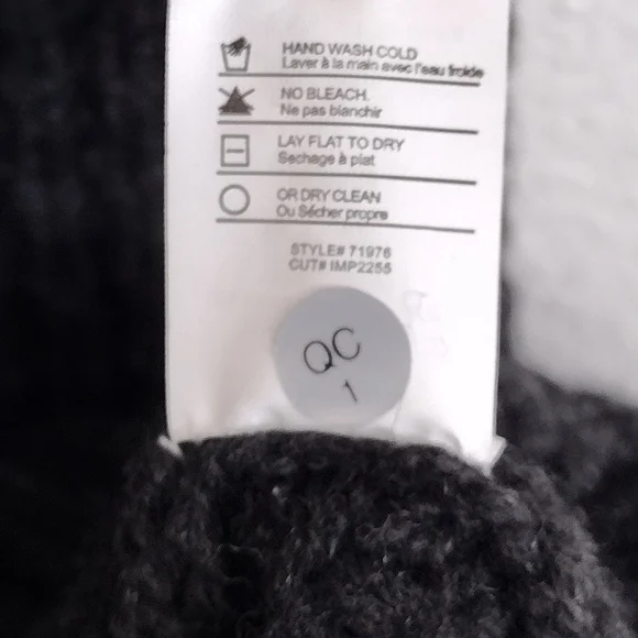 Vince Dark Grey Textured Sweater With Tie Cashmere Blend Size XS - Picture 8 of 14